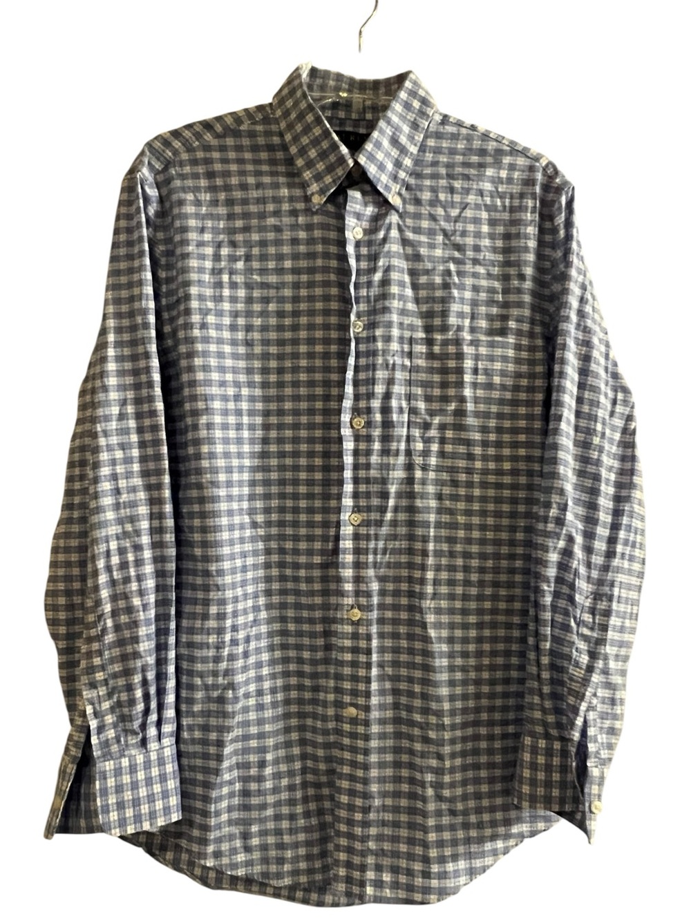 Lauren Ralph Lauren Blue Plaid Regular Fit Dress Shirt M